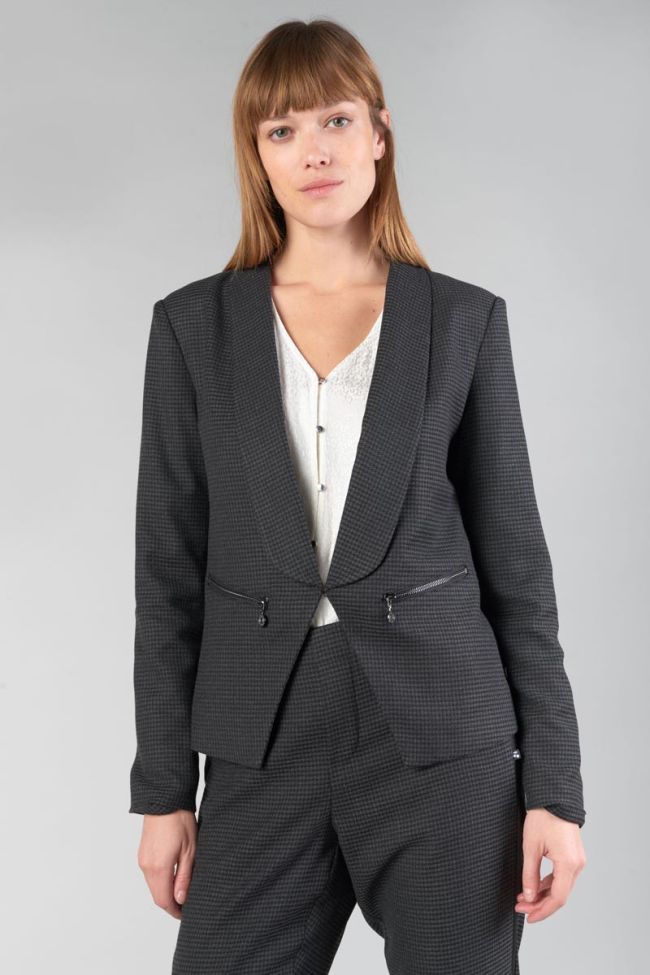 Grey houndstooth Helmie blazer