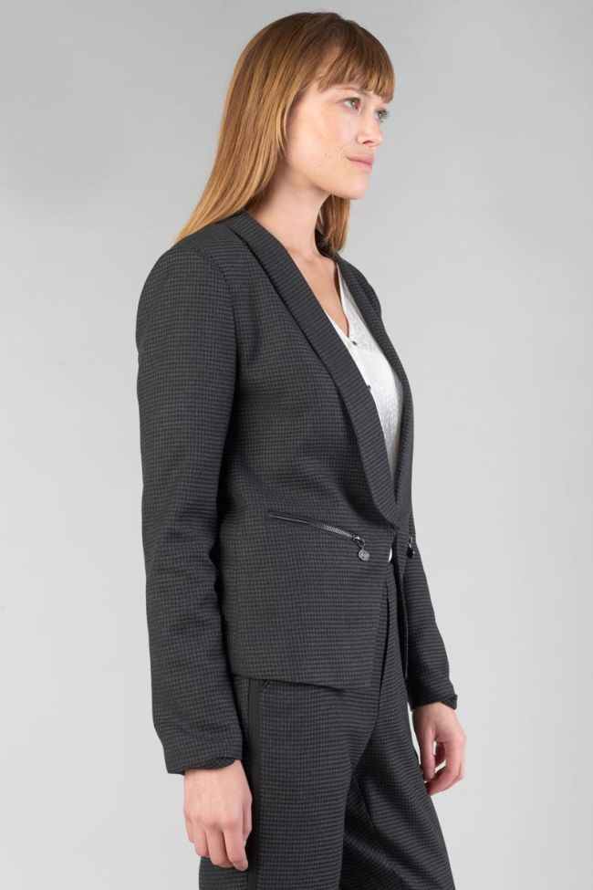 Grey houndstooth Helmie blazer