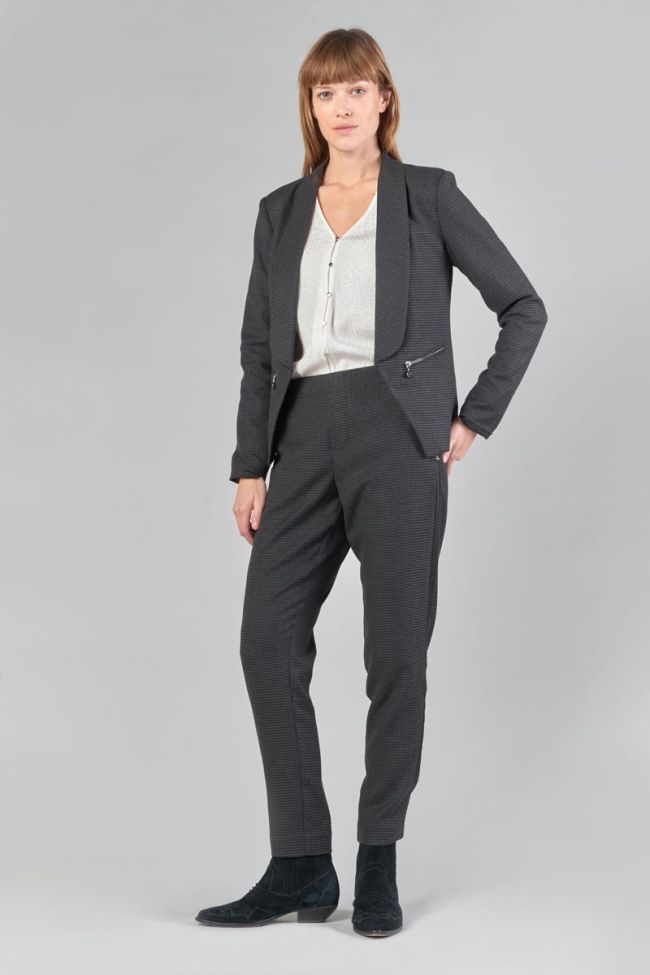 Grey houndstooth Helmie blazer