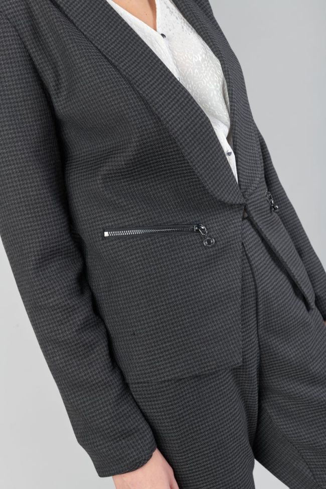 Grey houndstooth Helmie blazer