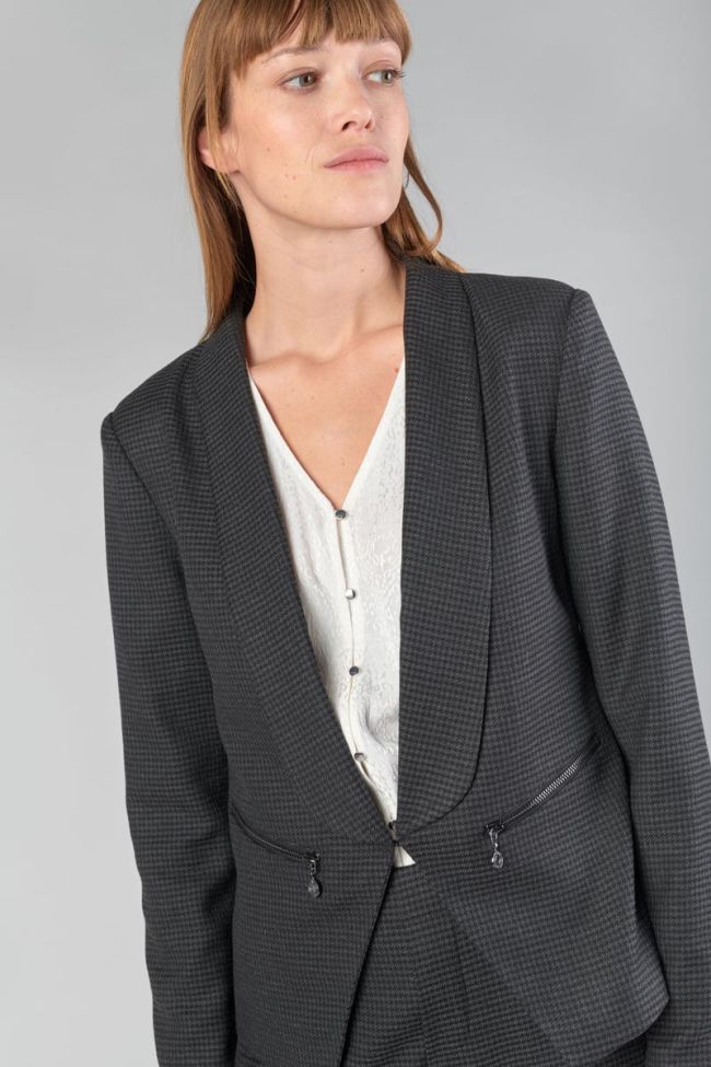 Grey houndstooth Helmie blazer