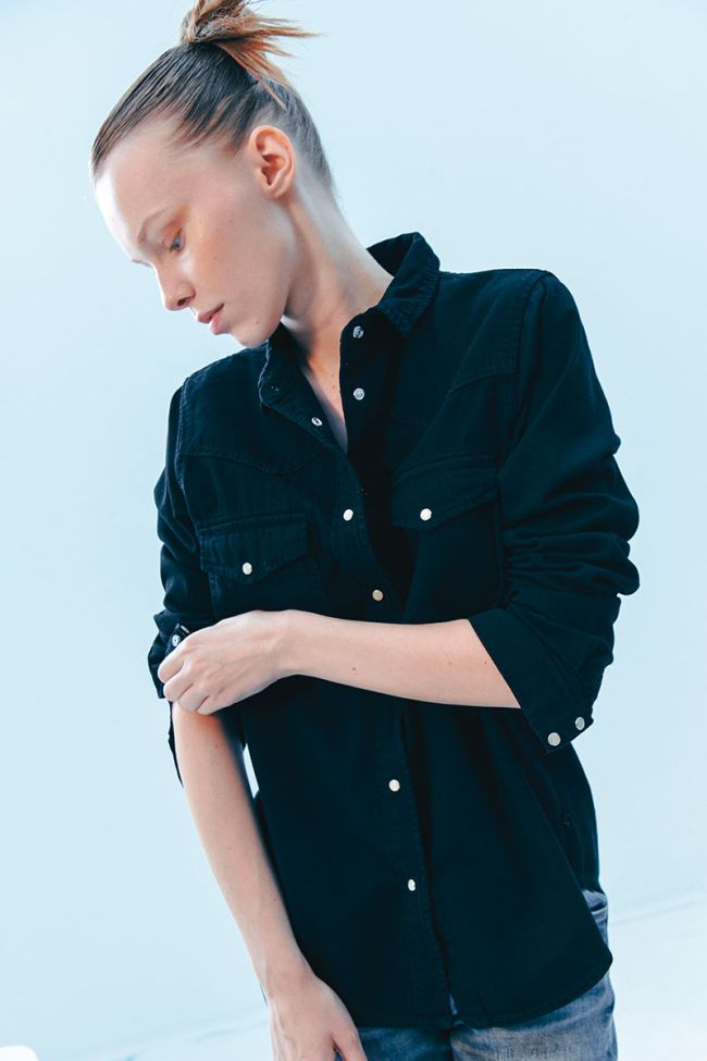Black untreated denim Juanita shirt