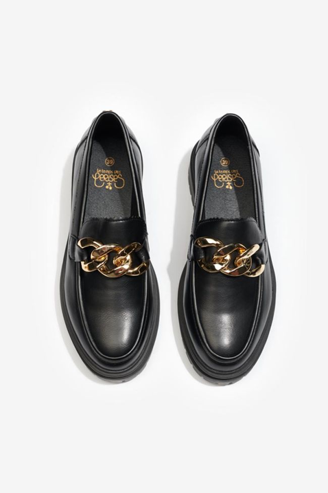 June black platform loafers