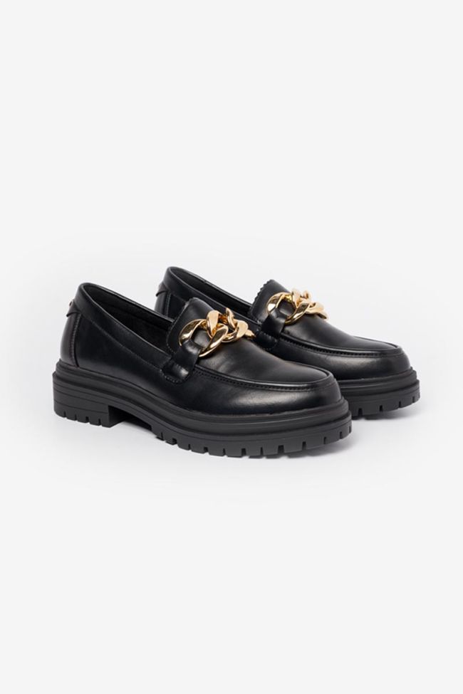 June black platform loafers