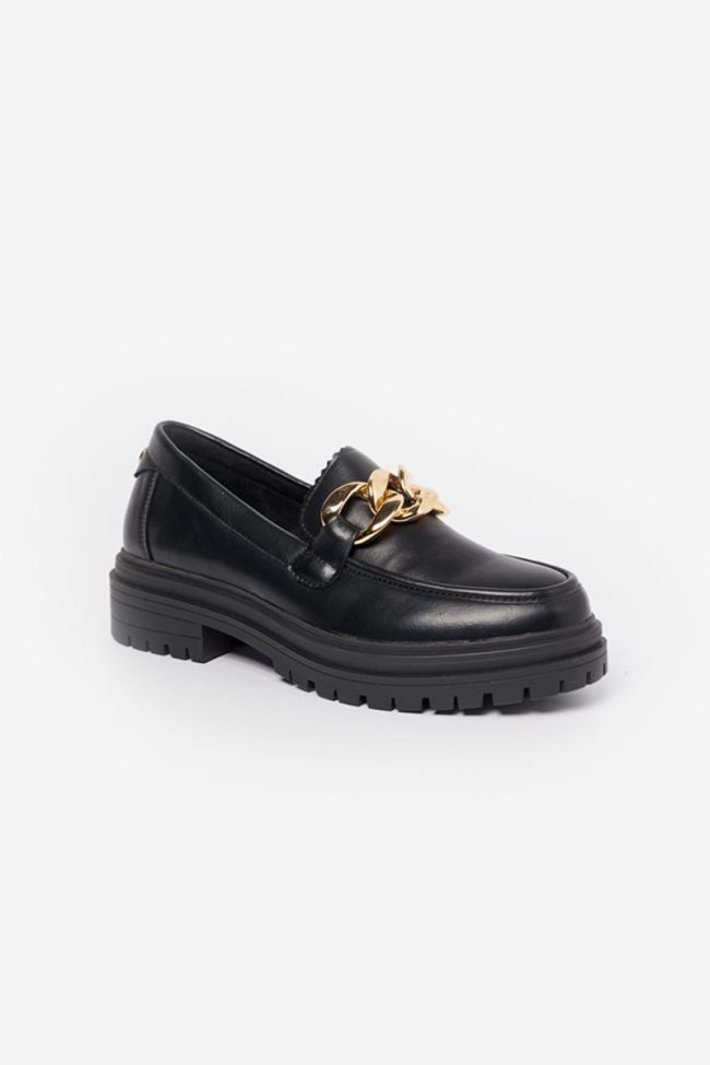 June black platform loafers