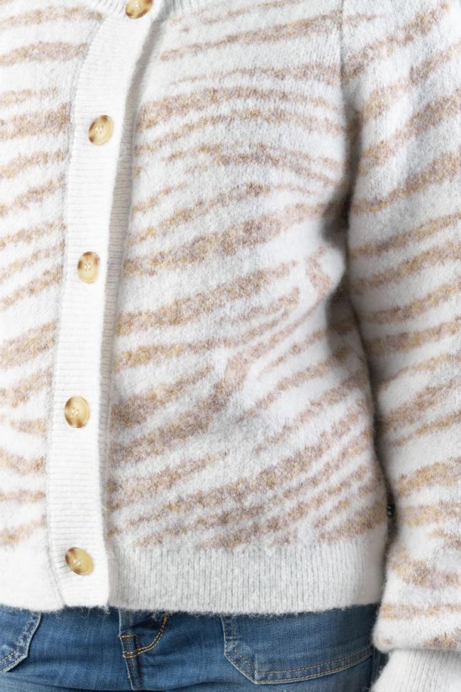 Zebra print ivory Karel cardigan