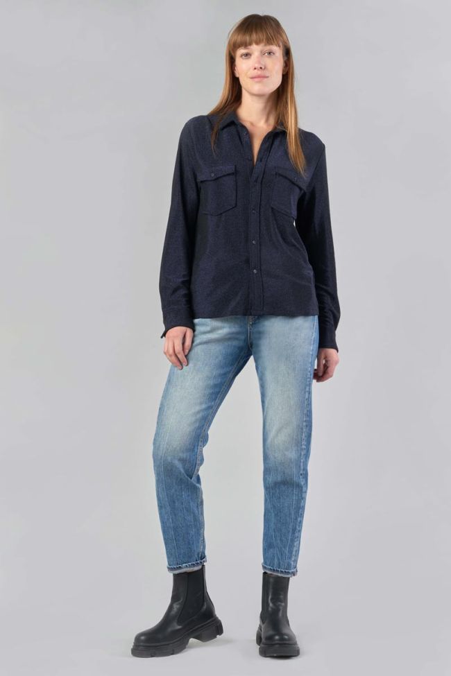 Iridescent midnight blue Kelya shirt