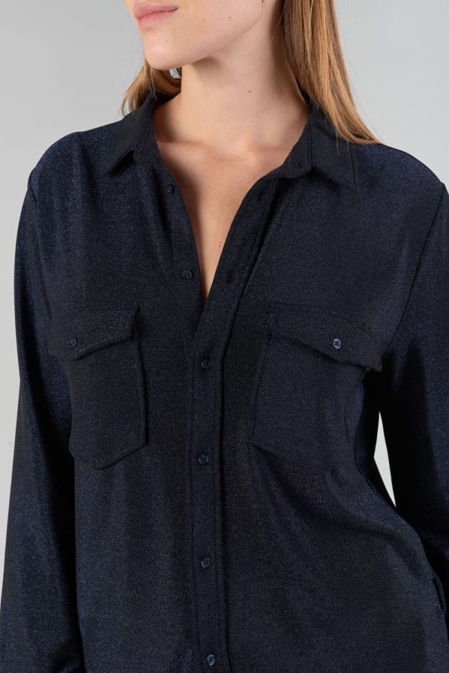 Iridescent midnight blue Kelya shirt