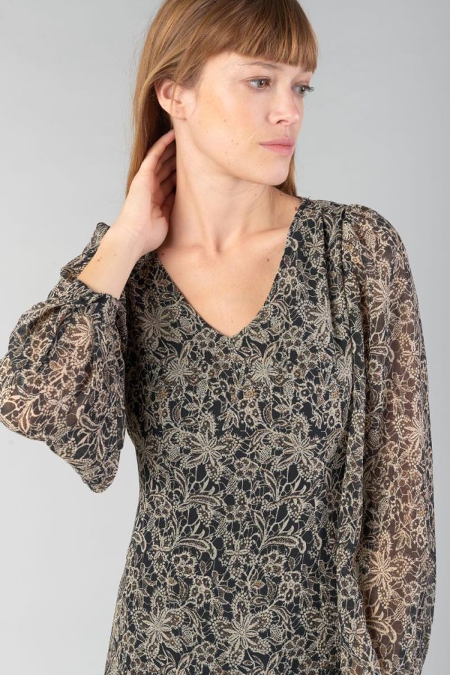 Black floral Kip maxi dress