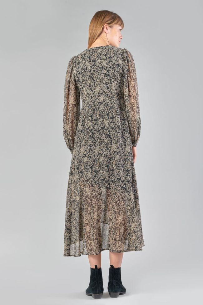 Black floral Kip maxi dress