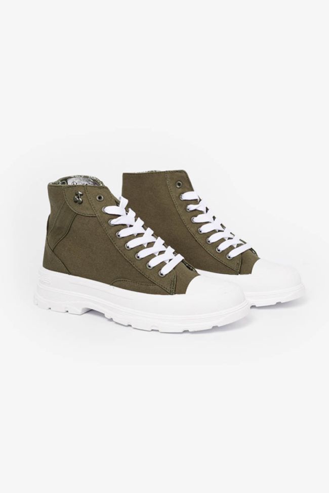Lina khaki high-top trainers