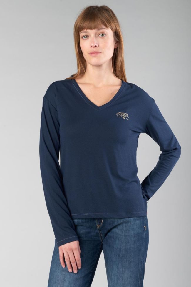 Midnight blue long-sleeved Longvtra t-shirt