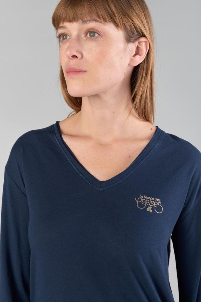 Midnight blue long-sleeved Longvtra t-shirt