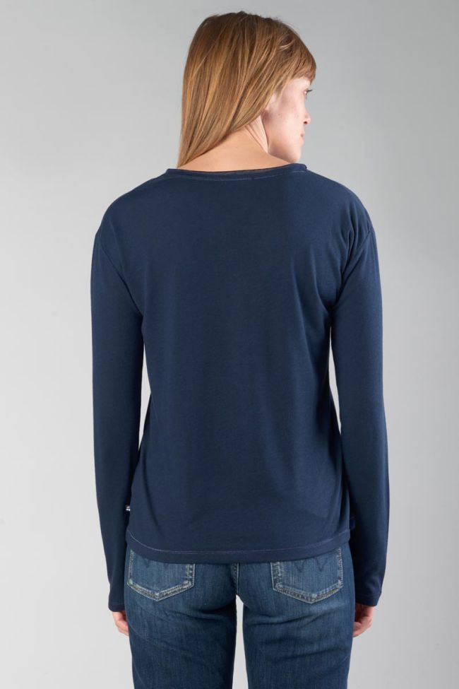 Midnight blue long-sleeved Longvtra t-shirt