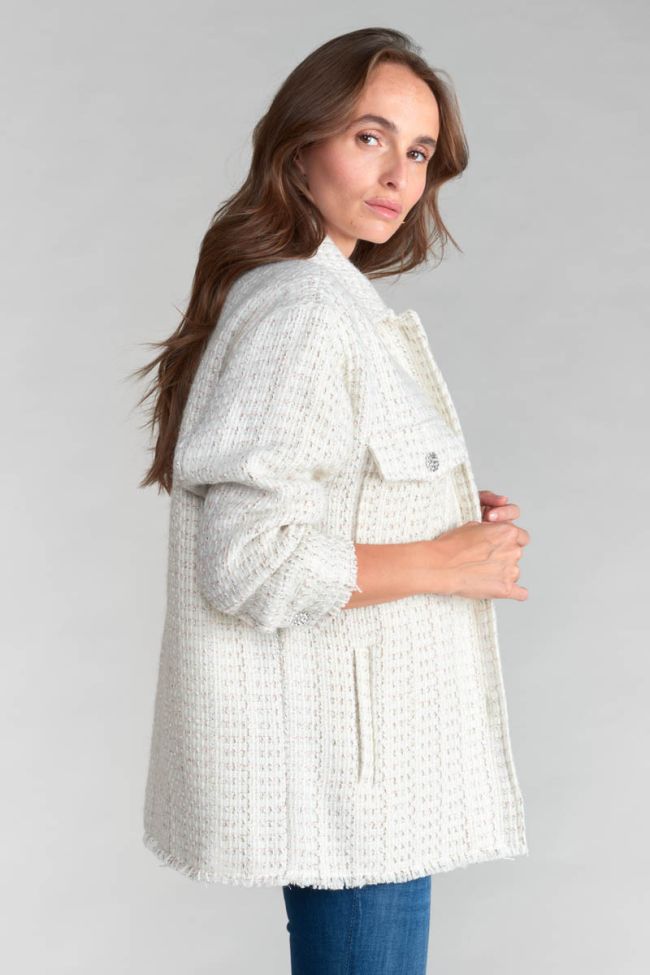 Ivory tweed Mekong overshirt