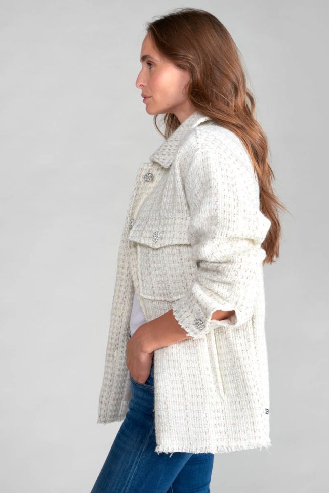 Ivory tweed Mekong overshirt