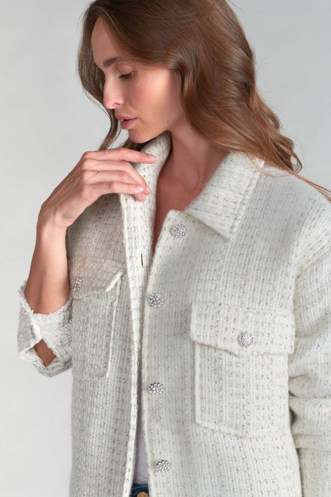 Ivory tweed Mekong overshirt