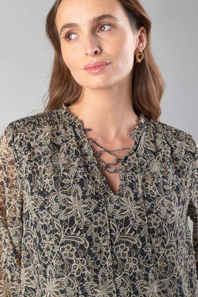 Black floral Melody blouse