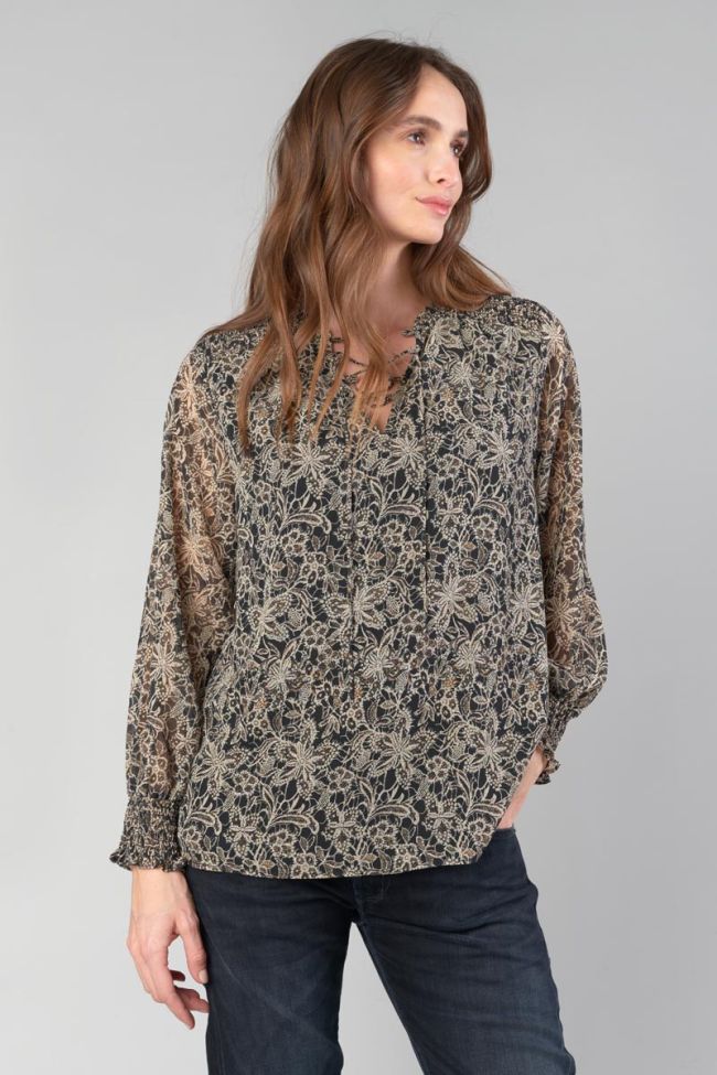 Black floral Melody blouse