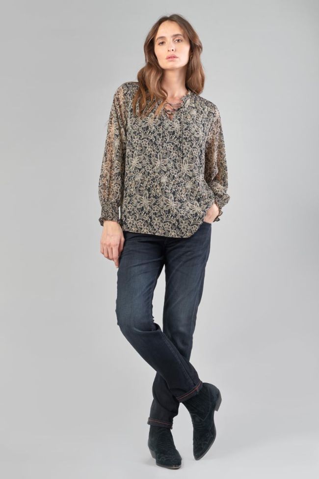 Black floral Melody blouse