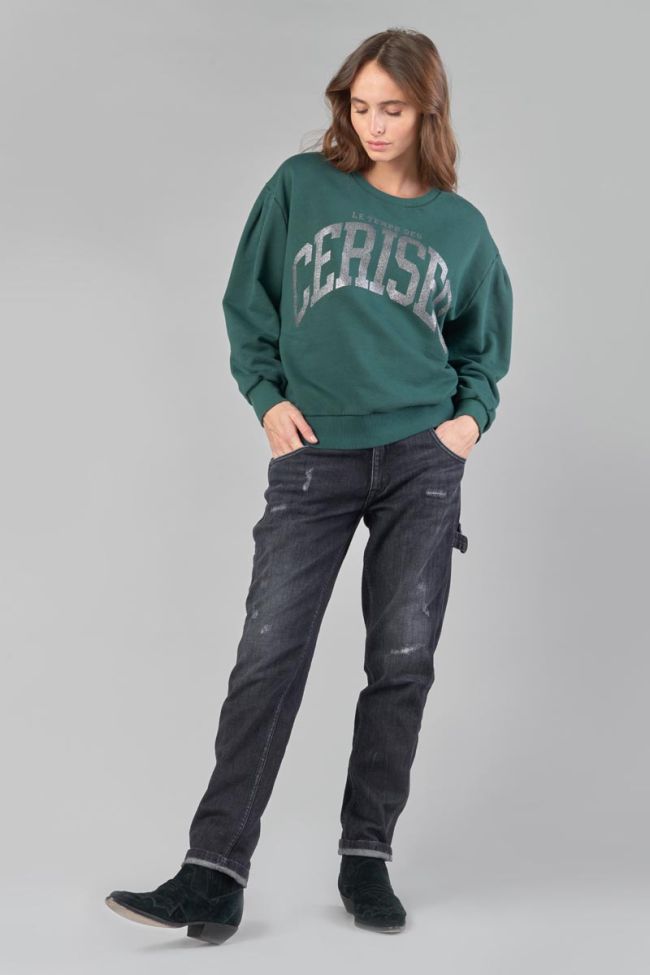 Printed bottle green Moa sweatshirt