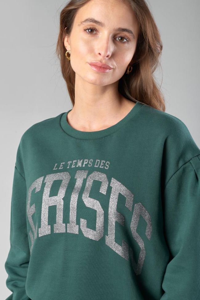 Printed bottle green Moa sweatshirt