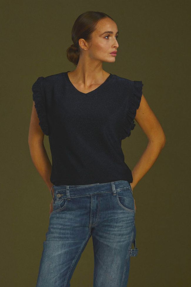 Iridescent midnight blue Nea top