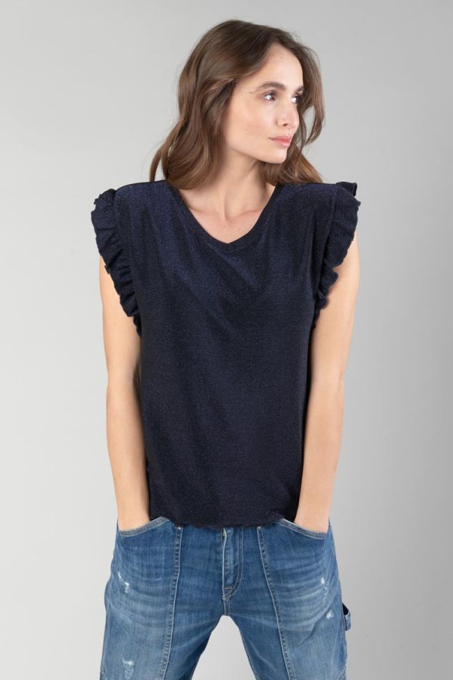 Iridescent midnight blue Nea top