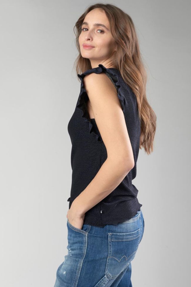 Iridescent midnight blue Nea top