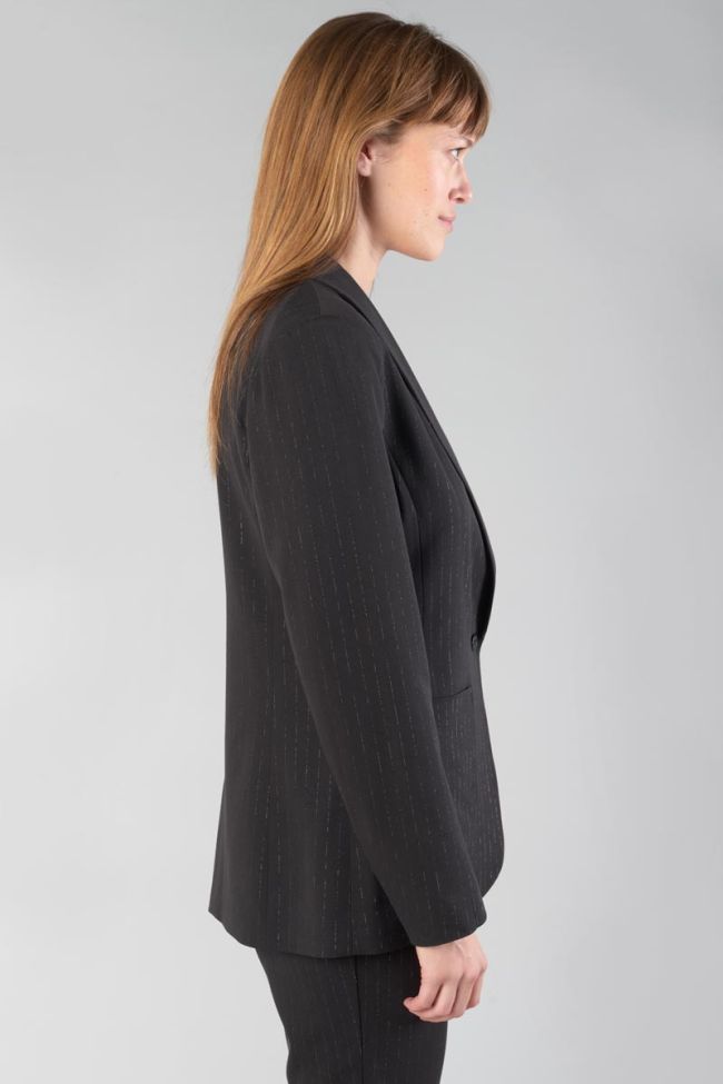 Black Neela blazer with silver stripes