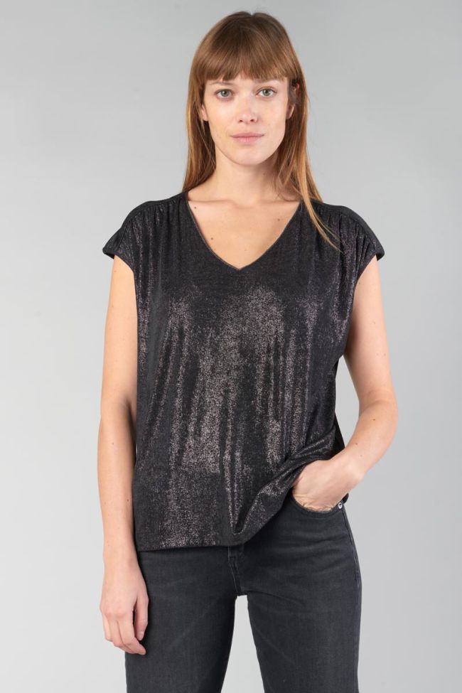 Iridescent black sleeveless Paula top