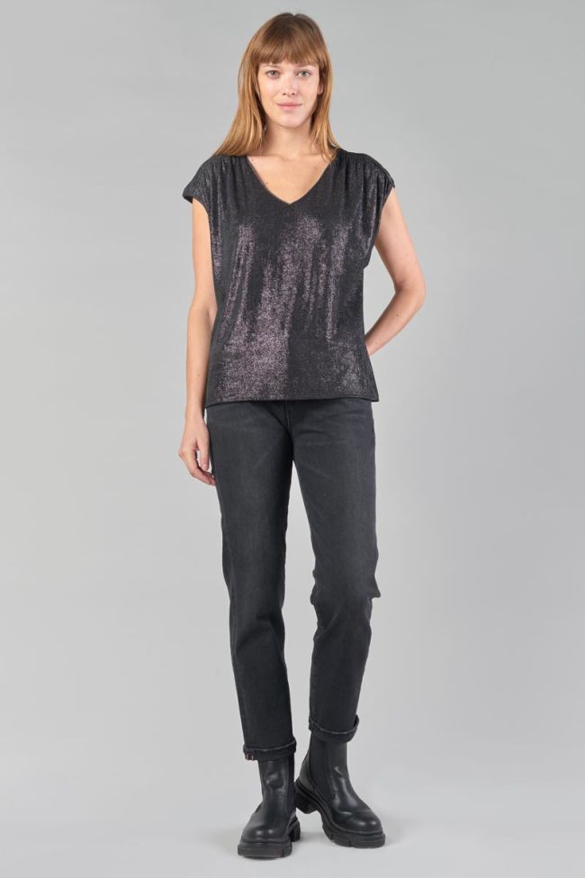 Iridescent black sleeveless Paula top