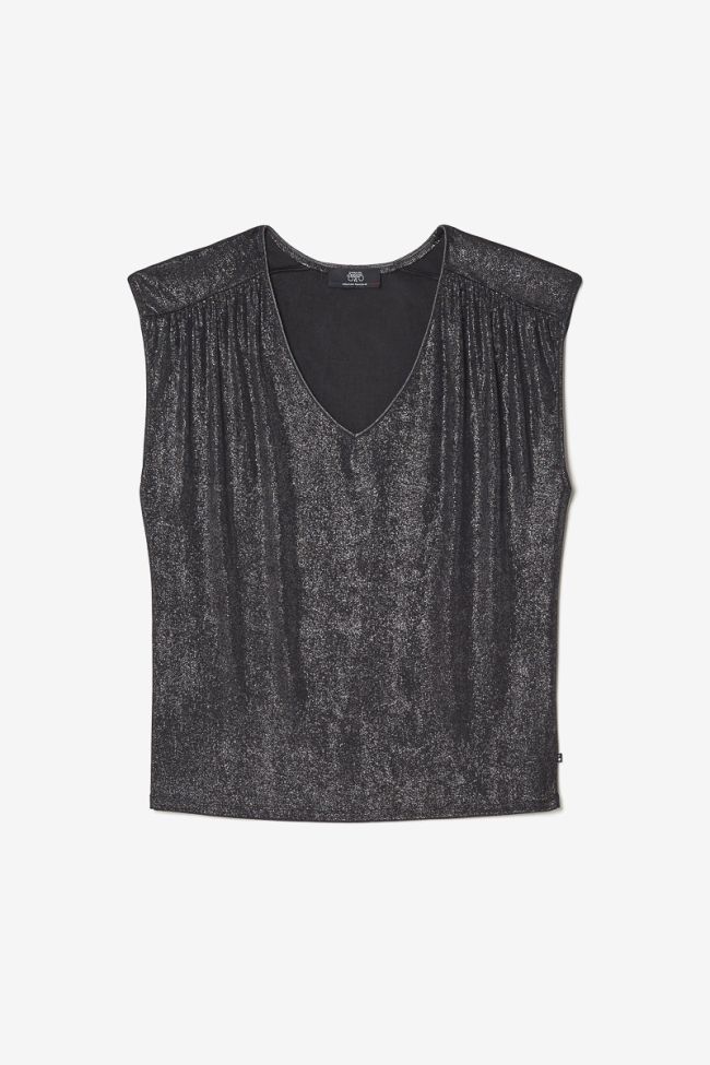 Iridescent black sleeveless Paula top
