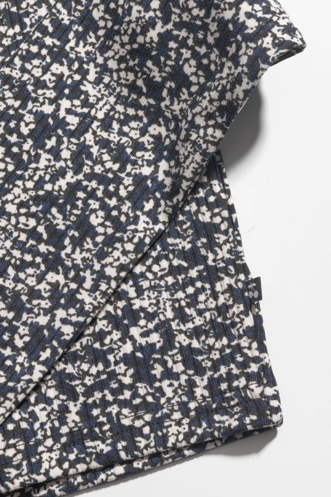 Midnight blue and white floral Alvagi cardigan