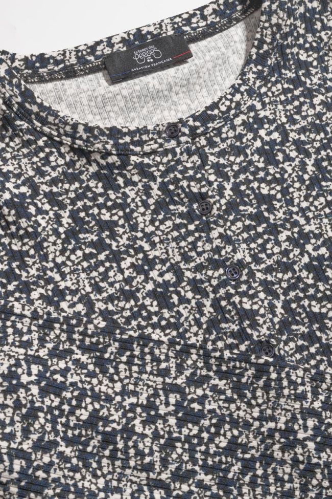 Midnight blue and white floral Alvagi cardigan