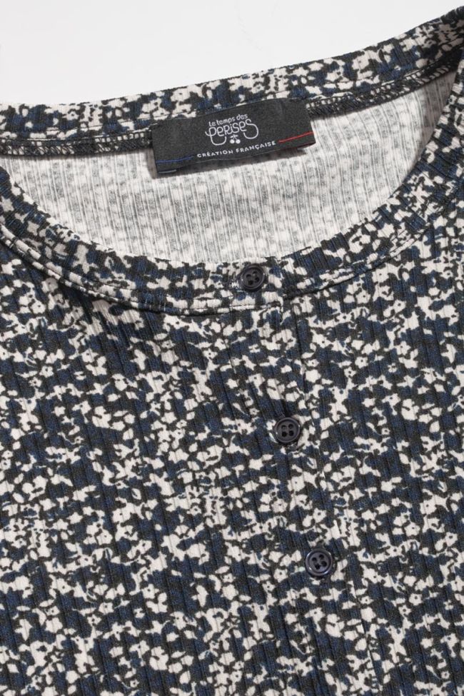 Midnight blue and white floral Alvagi cardigan