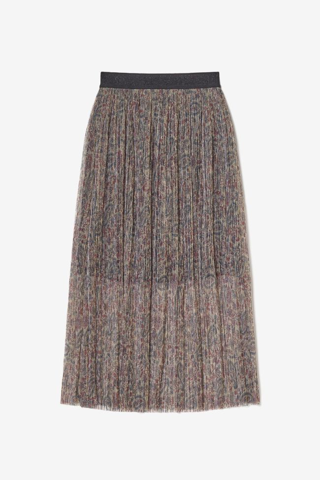 Iridescent gold paisley print Aresgi long skirt