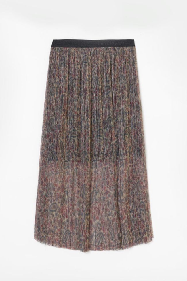 Iridescent gold paisley print Aresgi long skirt