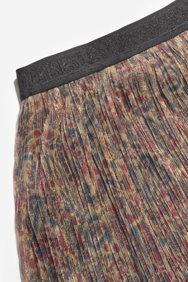 Iridescent gold paisley print Aresgi long skirt