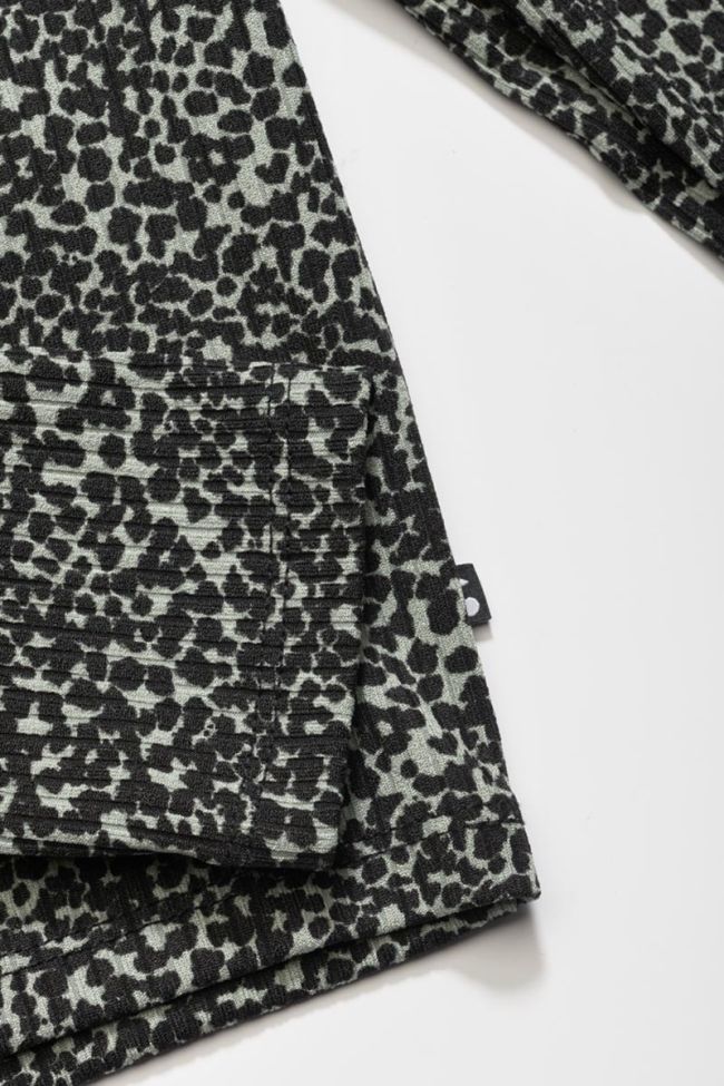 Green leopard print Besgi crop top