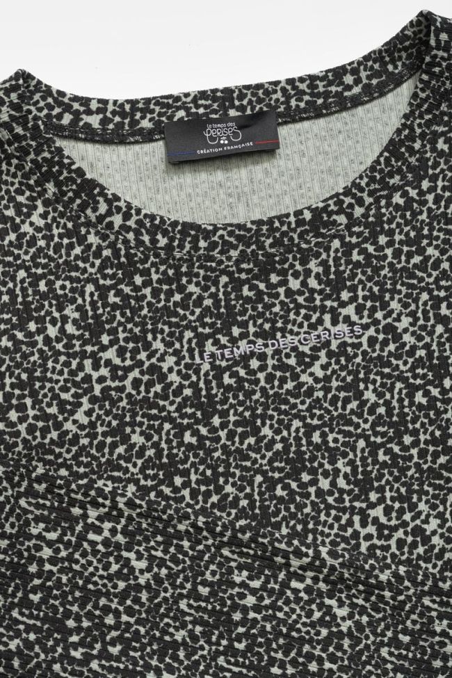 Green leopard print Besgi crop top