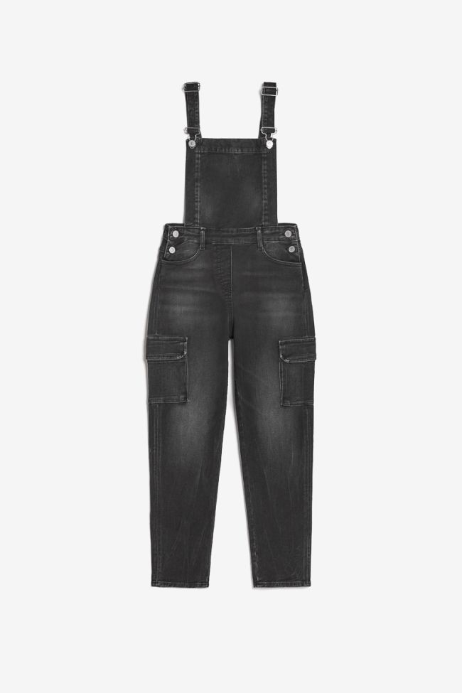 Faded black denim Camil dungarees