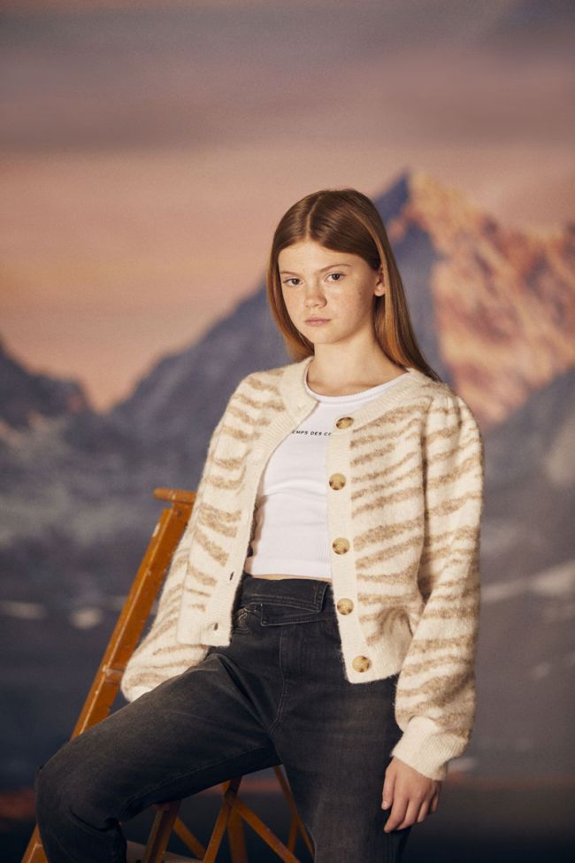 Zebra print ivory Karelgi cardigan