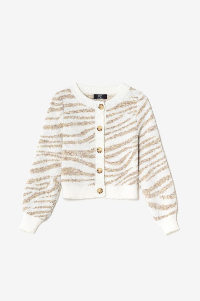 Zebra print ivory Karelgi cardigan