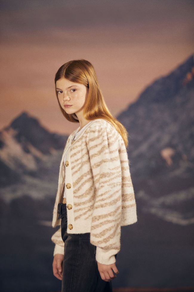 Zebra print ivory Karelgi cardigan
