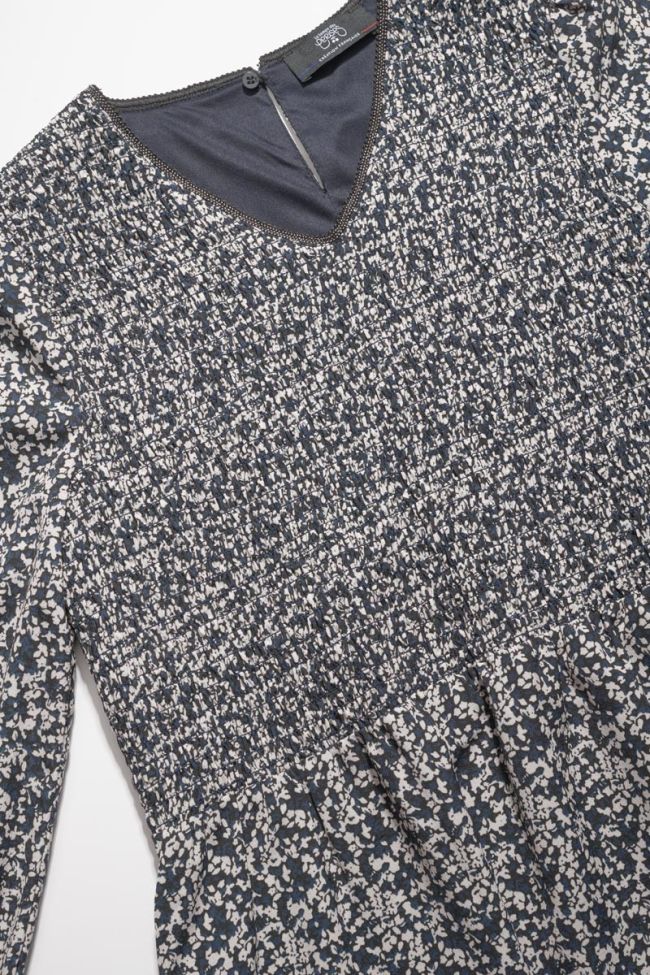 Midnight blue and white floral Meyagi dress