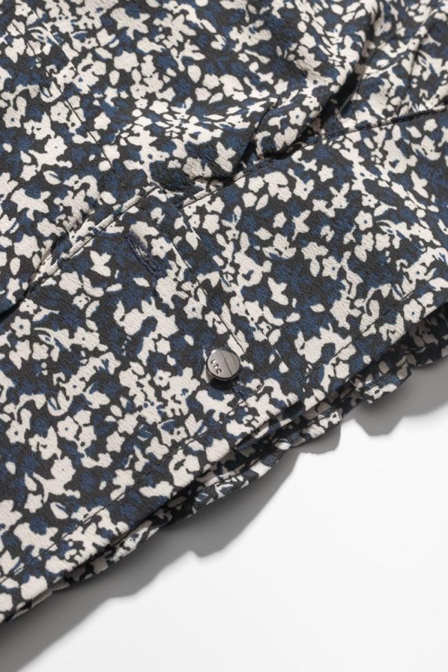 Midnight blue and white floral Mileagi shirt
