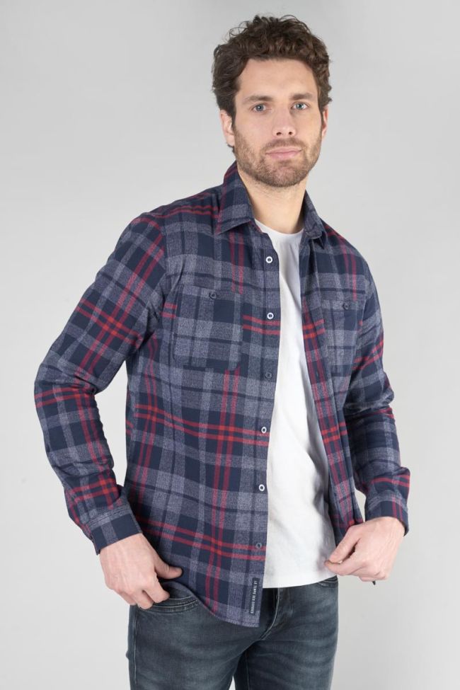 Navy blue check Baste shirt