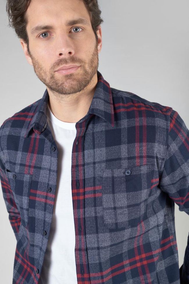 Navy blue check Baste shirt