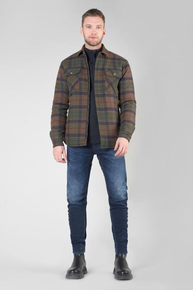 Khaki check Kezol overshirt jacket
